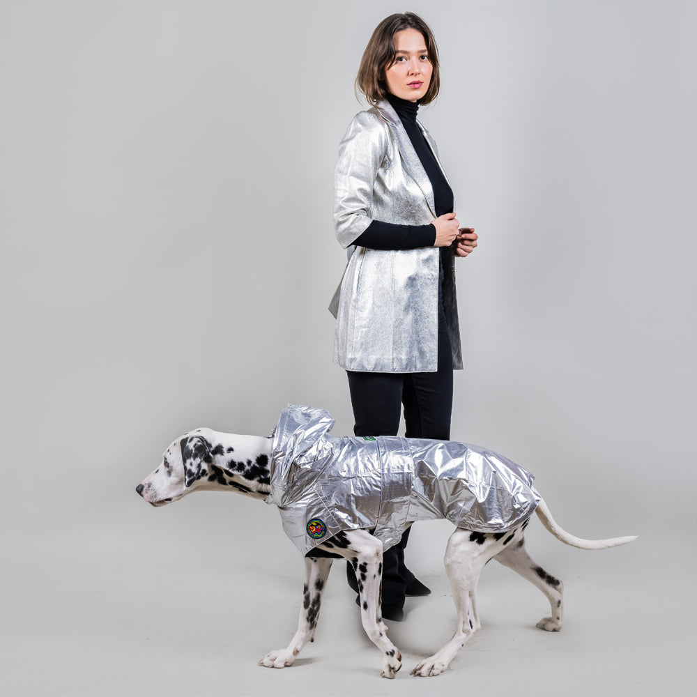 Alita Raincoat - Silver Metallic